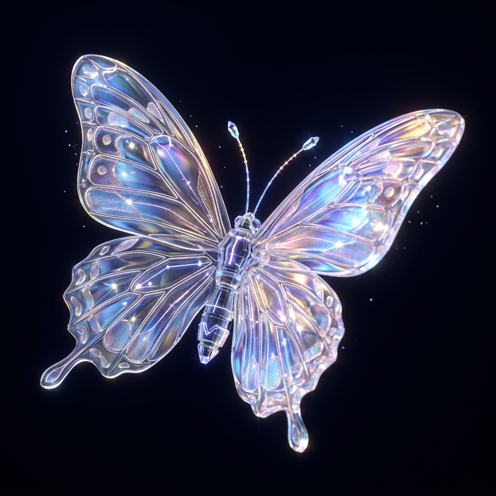 3D Iridescent Butterfly Render